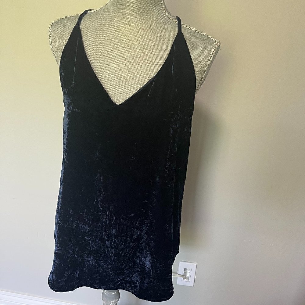 Loft Navy Blue Velour Tank Size M NWOT - Picture 3 of 4